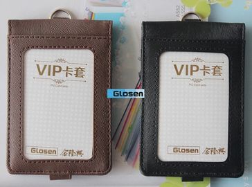 Black Security Plastic Card Holders / Retractable Badge Holder For Hotel