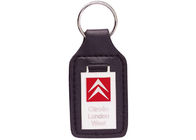 Kundenspezifische Schlüsselanhänger, Auto-lederne Tasche Keychain mit synthetischem Email-Emblem, Zink-Legierung mit Vernickelung