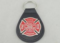 Verzinken Sie Legierung personifizierten ledernen ledernen Schlüsselanhänger Keychains/des Feuerwehrmanns