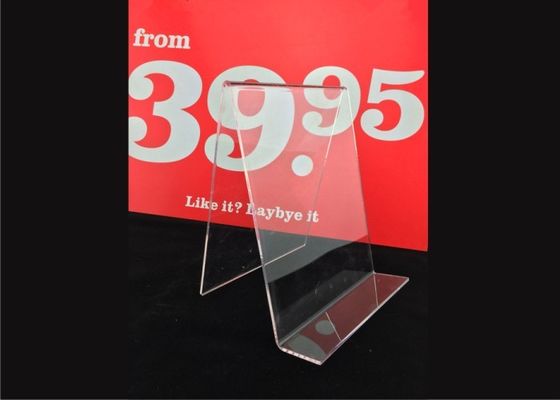 Kundenspezifischer klarer Acrylzeichen-Halter, Acrylmenü-Plakat-Halter für Anzeige