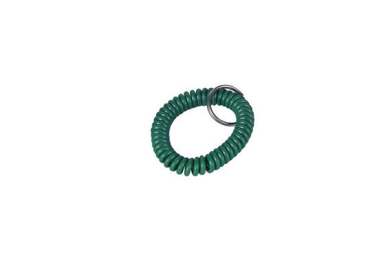 Grüner Handgelenk PVC-Schlüsselhalter, förderndes Keychains mit gewundenem Ring 30590
