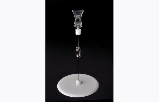 Transparentes PS-Plastik-Preis-Halter-Klipp, POP-Klipp mit Rundfuß 15*9cm