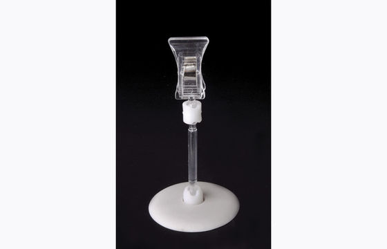 Transparentes PS-Plastik-Preis-Halter-Klipp, POP-Klipp mit Rundfuß 15*9cm