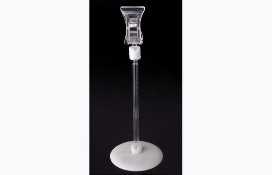 Transparentes PS-Plastik-Preis-Halter-Klipp, POP-Klipp mit Rundfuß 15*9cm