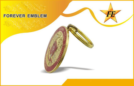 Weiches Email-/Cloisonne-Metall förderndes Keychains mit Spalten-Ring und Ketten
