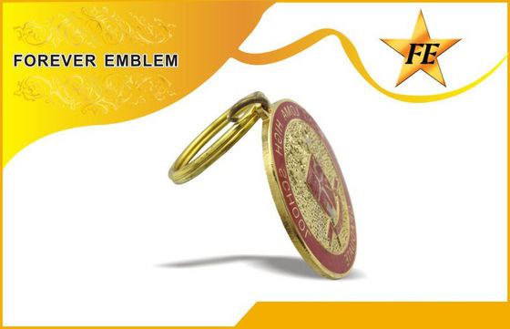 Weiches Email-/Cloisonne-Metall förderndes Keychains mit Spalten-Ring und Ketten
