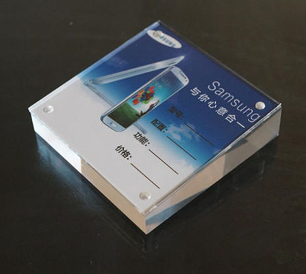 Quadratisches Tischplatten-Plexiglas-Acrylzeichen-Halter-Stand in der Standardausführung