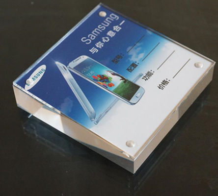 Quadratisches Tischplatten-Plexiglas-Acrylzeichen-Halter-Stand in der Standardausführung