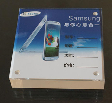 Quadratisches Tischplatten-Plexiglas-Acrylzeichen-Halter-Stand in der Standardausführung