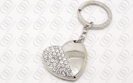 Schmuck-Edelstahl-Herz-Form Keychain mit klaren Swarovski-Kristallen