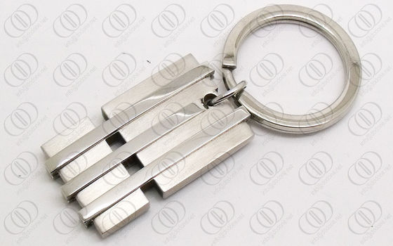 Stilvoller silberner Edelstahl Keychain glänzendes Polier- und gebürstetes Ende