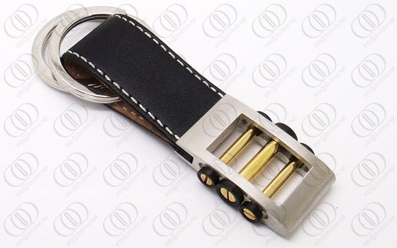 Moderner Lederband-Edelstahl Keychain