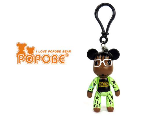 Umweltfreundliche 3 Zoll POPOBE-Bär Keychain weiße Sänger-Taschen-Zusatz-