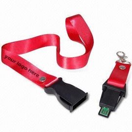 Abzugsleinen-Plastik-/Polyester USB-Flash-Speicher mit kundengebundenem Logo-Drucken