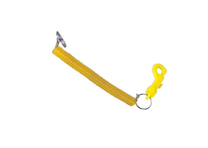 Gelber pp.-Plastik und PVC förderndes Keychains, Kreditkartehalter mit gewundener Schnur 30583