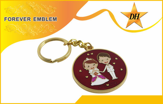 Vergolden-weiches Email-Metall förderndes Keychains für Hochzeitsfest